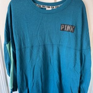 PINK Victoria's Secret Teal Long Sleeve Tee
